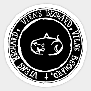 Dark and Gritty Seal of Bechard (white on black) Sticker